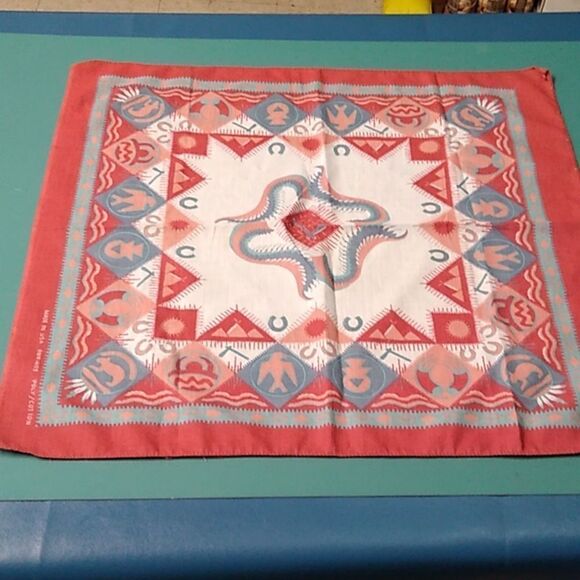 Southwestern Scarf Poly/Cotton RN#14193 Made in USA Native Symbols - Picture 1 of 10